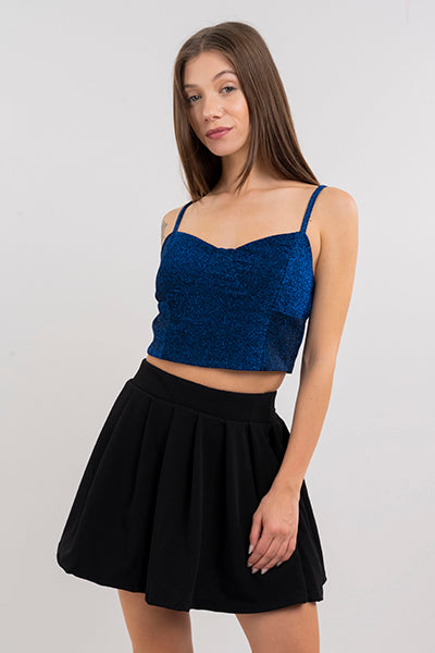 Top lurex tirantes delgados AZUL