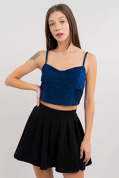 Top lurex tirantes delgados AZUL