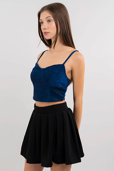 Top lurex tirantes delgados AZUL