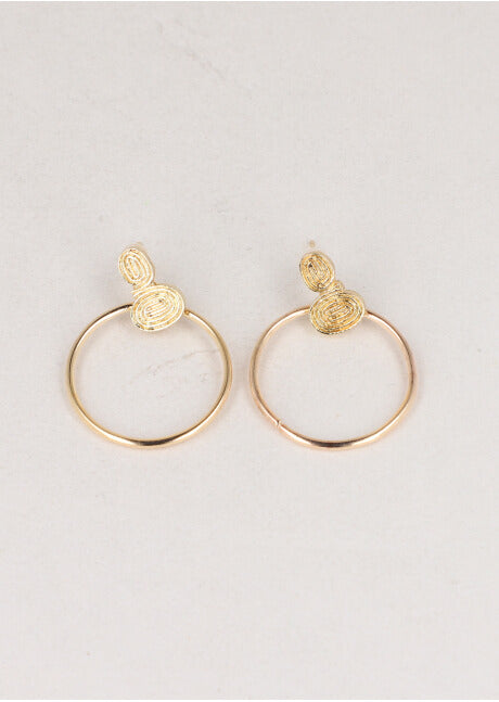 Aretes Circulo Espiral ORO