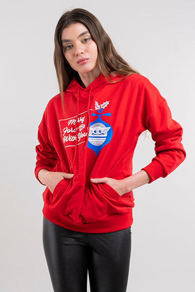 Hoodie stamped sphere grog RED