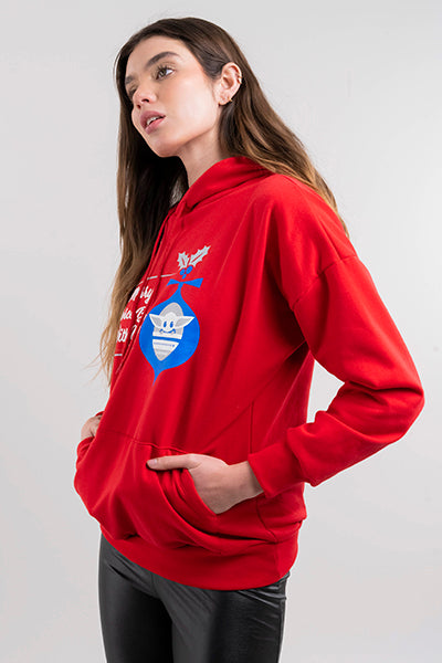 Hoodie stamped sphere grog RED