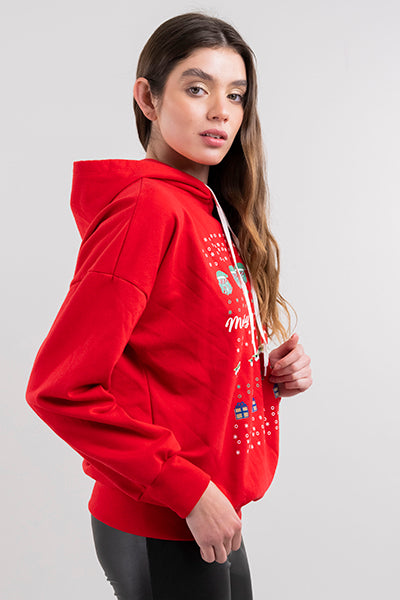 Hoodie estampado navideño Star Wars ROJO