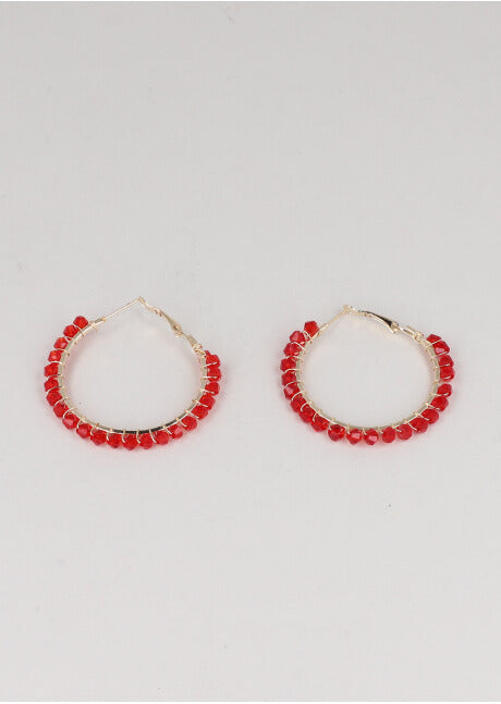 Arracadas Beads Color ROJO