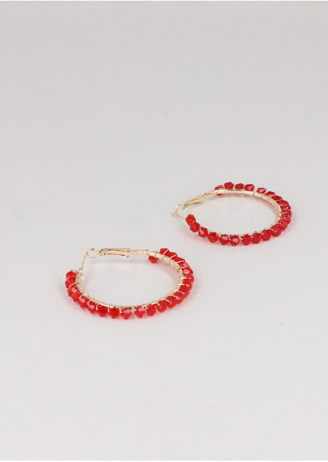 Arracadas Beads Color ROJO