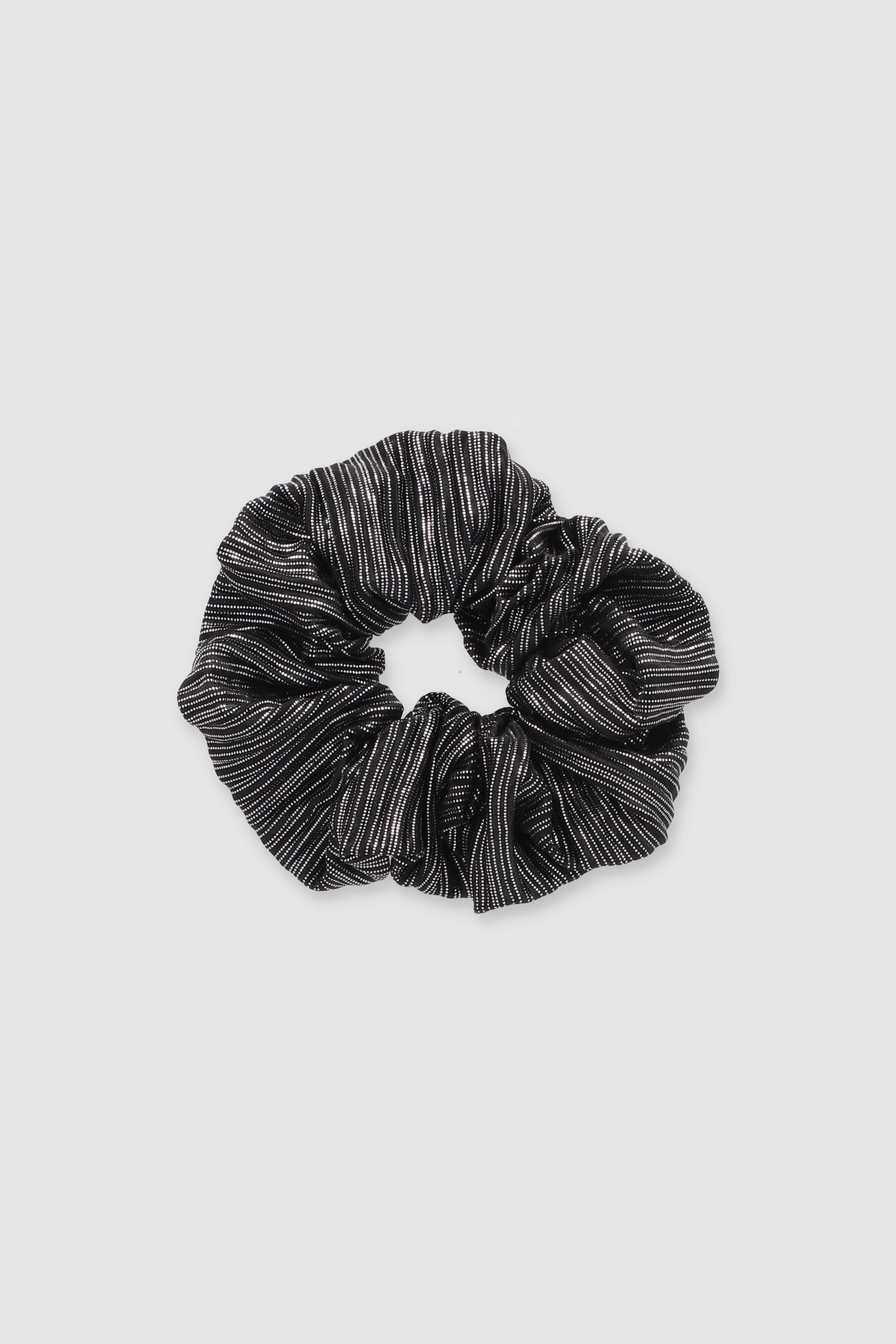 Scrunchie Rayado Satín NEGRO