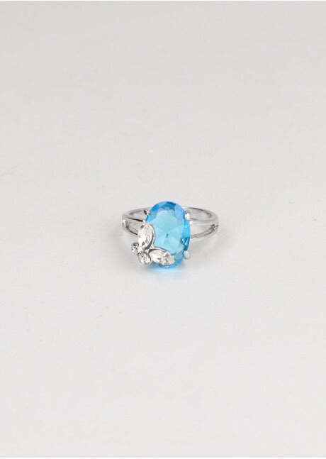 Anillo mariposa cristal AZUL