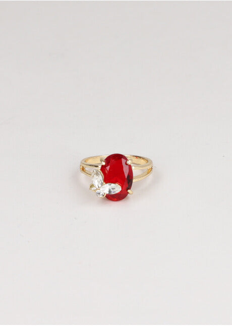 Anillo mariposa cristal ROJO