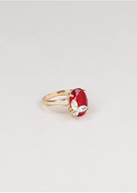 Anillo mariposa cristal ROJO