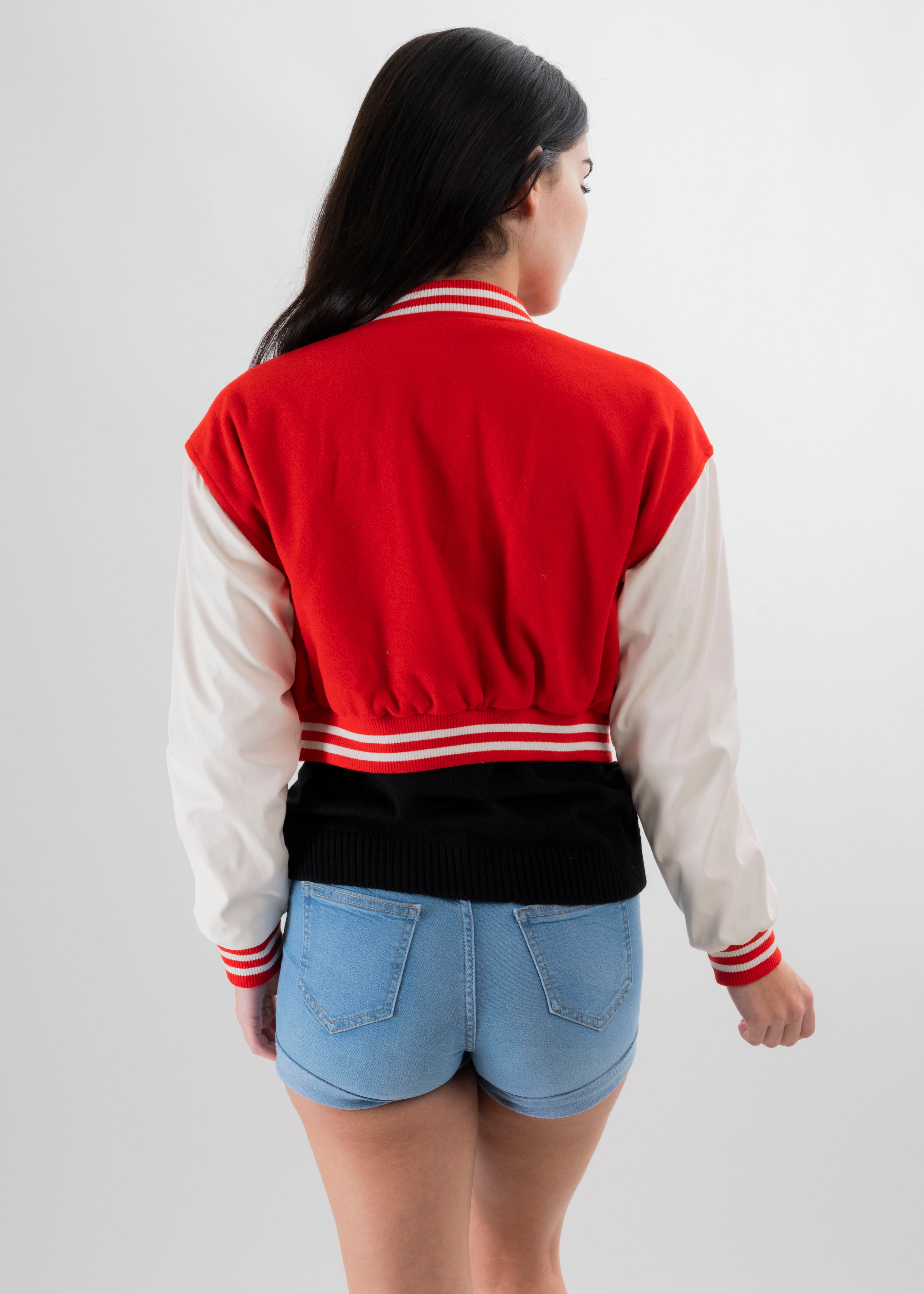 Chamarra bomber bicolor ROJO