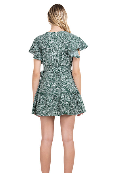 Mini Animal Print Olán dress Combo green