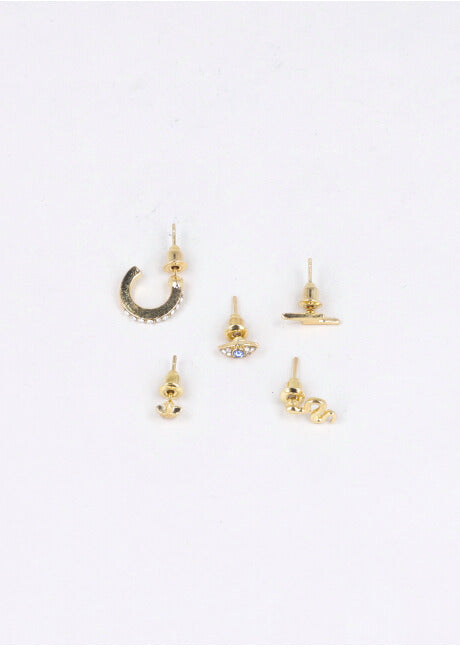 5 Piezas Aretes Ojito ORO