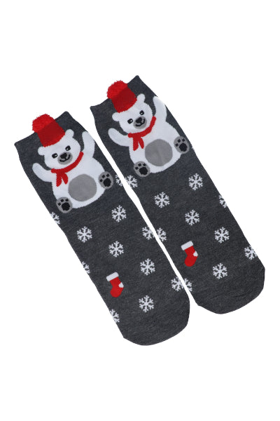 CALCETA FABRIC CHRISTMAS CHARACTER GREY