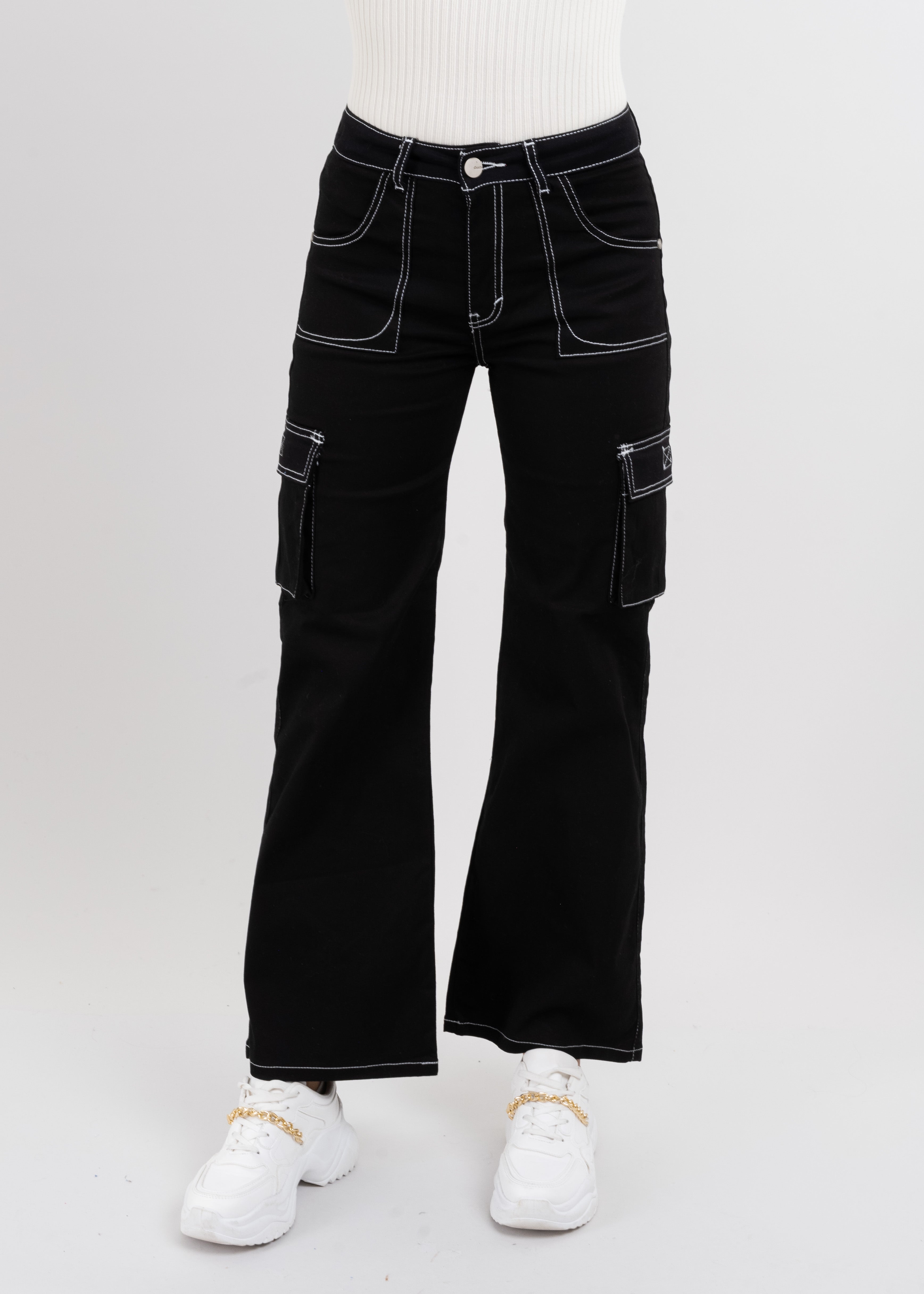 WIDE LEAN JEANS BLACK