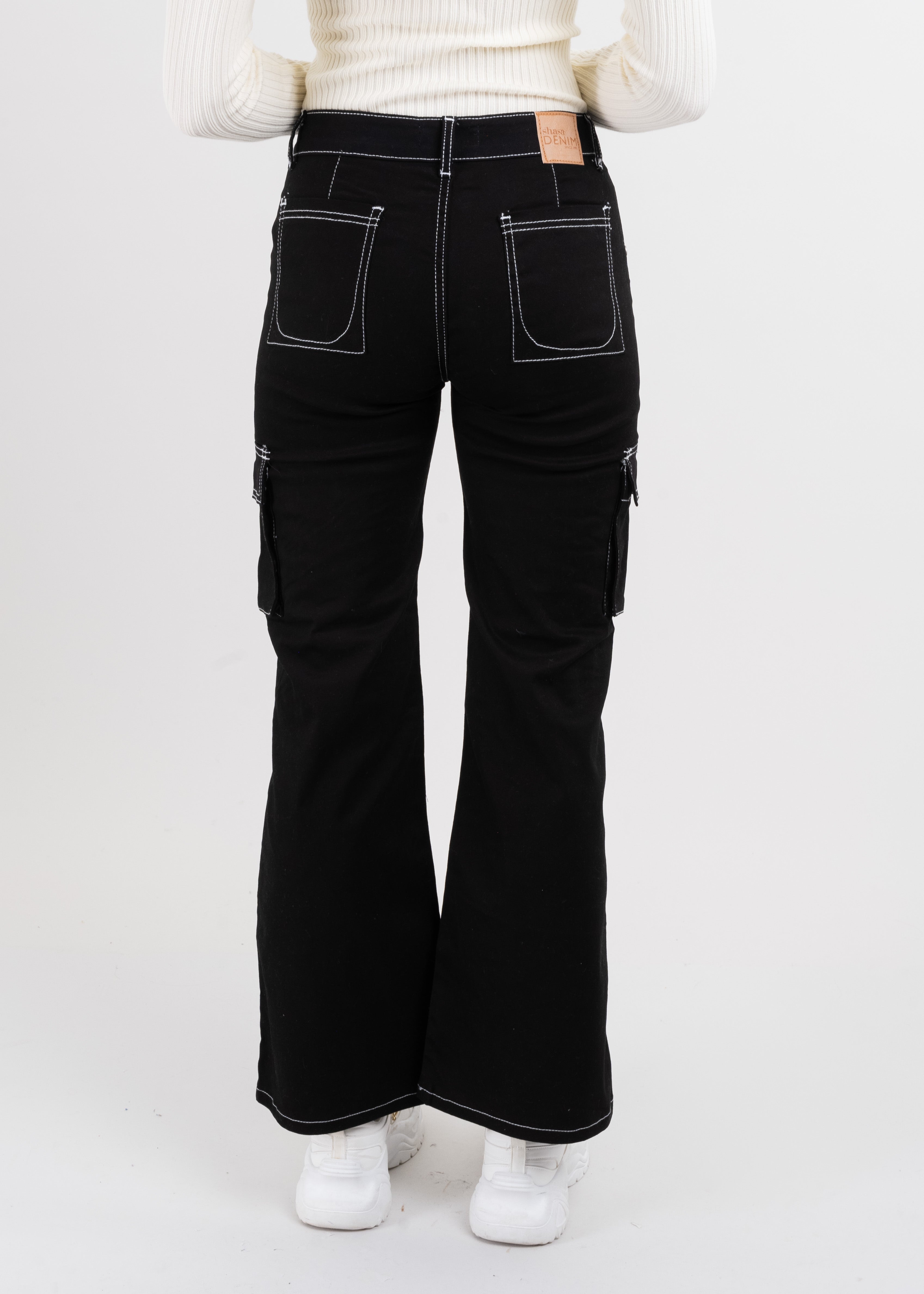 WIDE LEAN JEANS BLACK