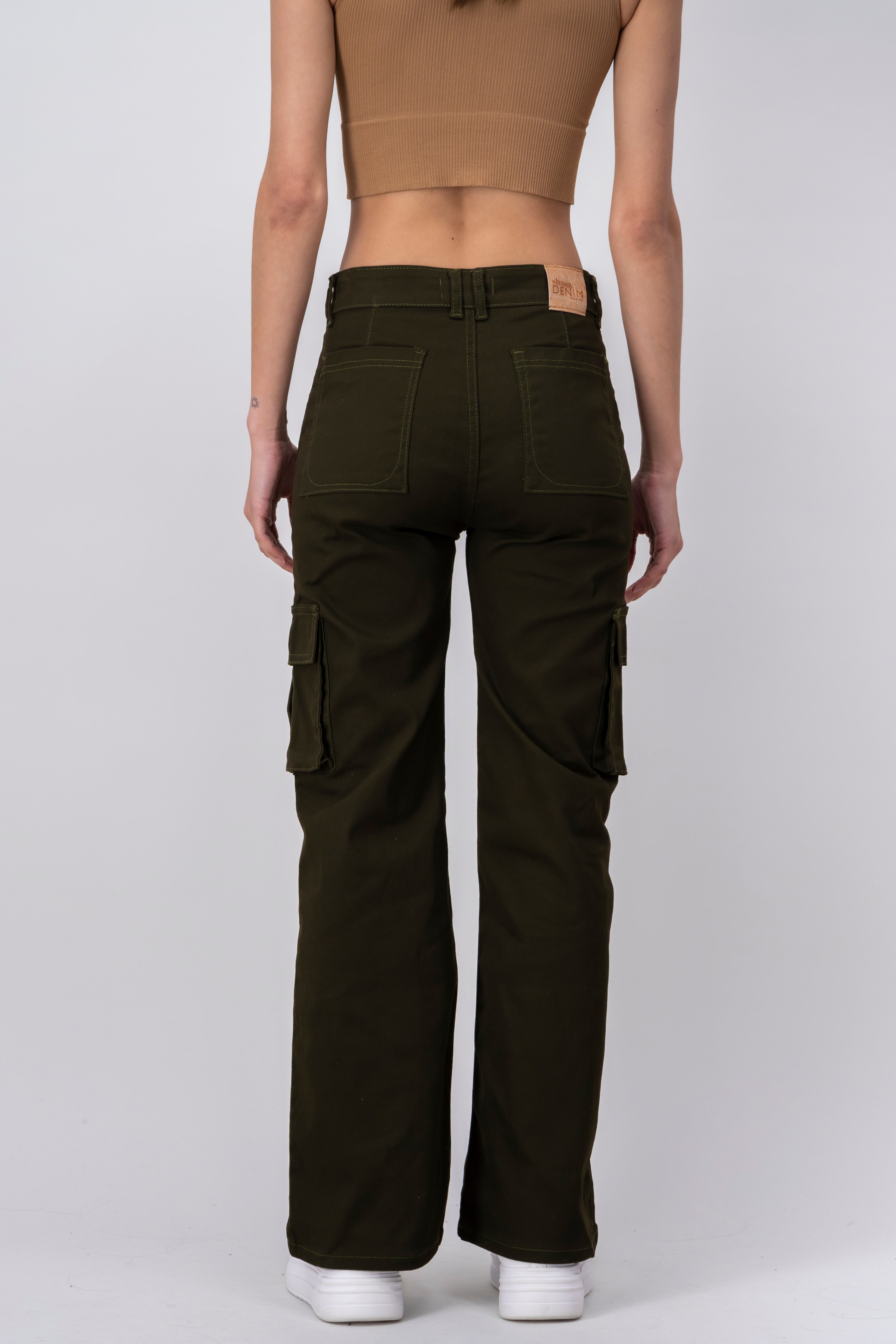 WIDE LEAN JEANS OLIVE