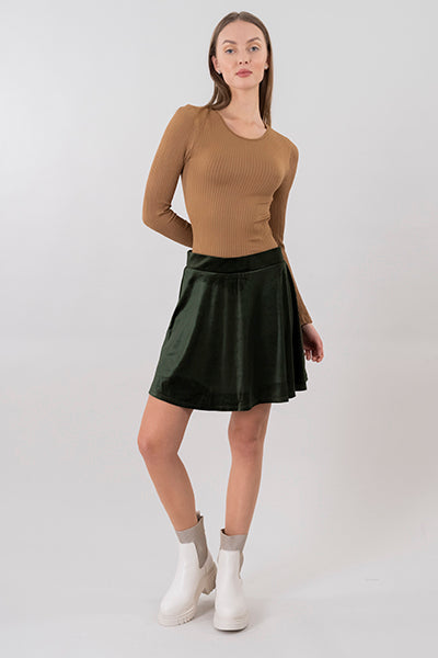 Mini Velvet Lisa Skirt Waist Media Green bottle