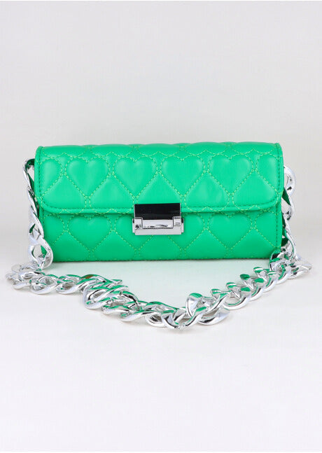 Bolsa Capitonada Cadena Chuncky VERDE