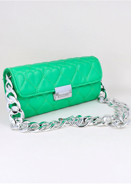 Bolsa Capitonada Cadena Chuncky VERDE