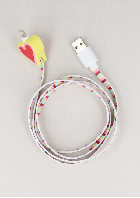 Multicolor heart charger cable MULTICOLORED