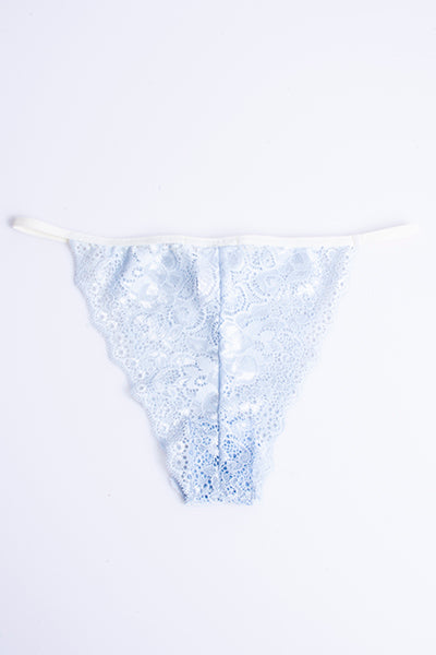 Bikini lace bies strips Sky blue