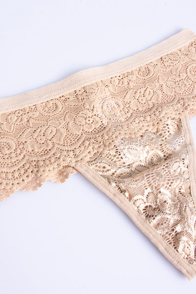 Elastic tanga lace Nude