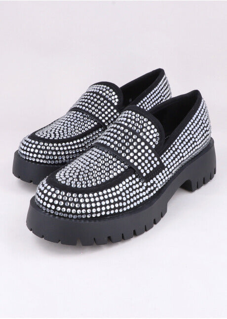 Loafers Aplicaciones Brillos NEGRO