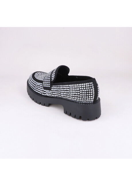 Loafers Aplicaciones Brillos NEGRO