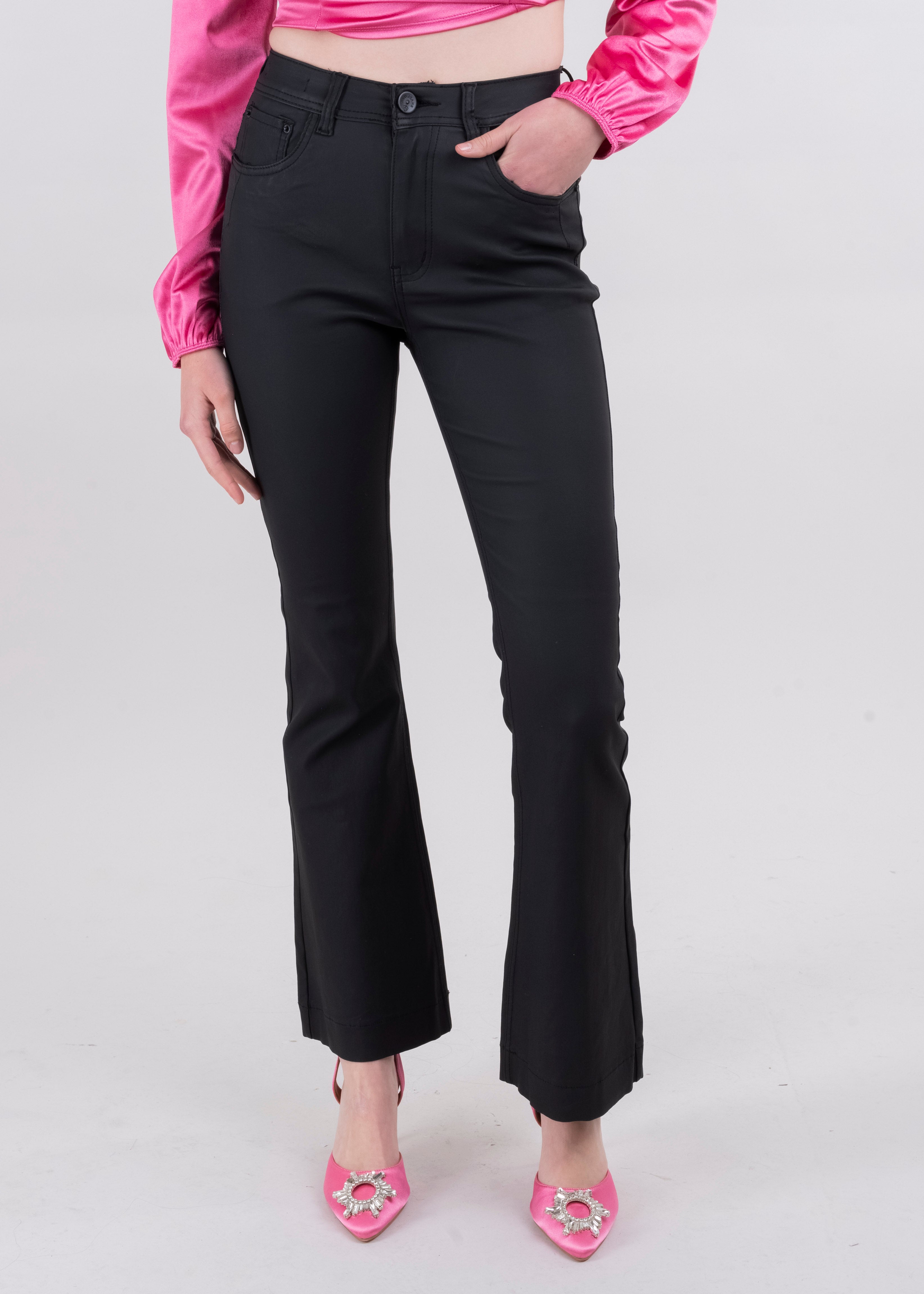 Jeans flared liso NEGRO