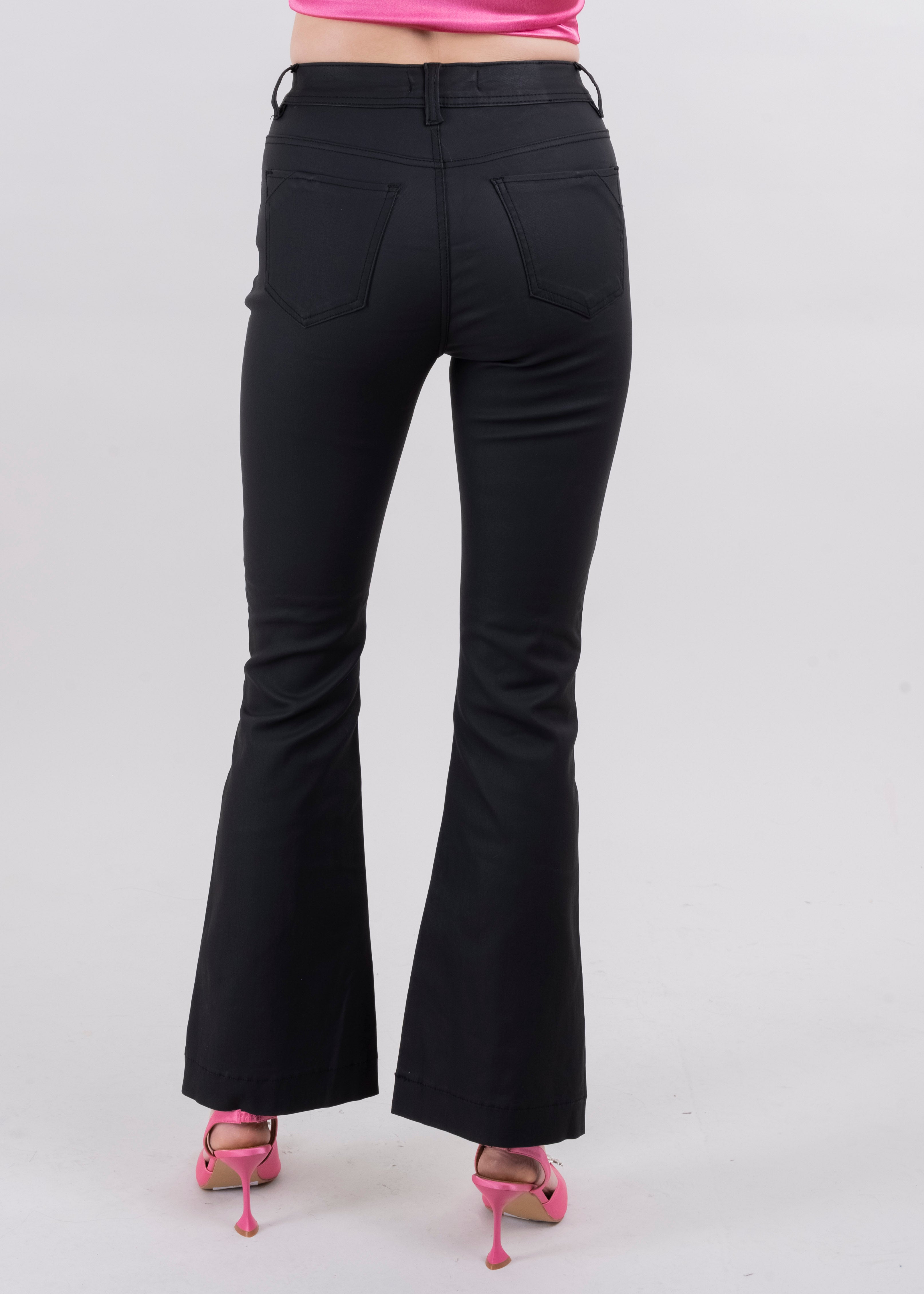 Jeans flared liso NEGRO