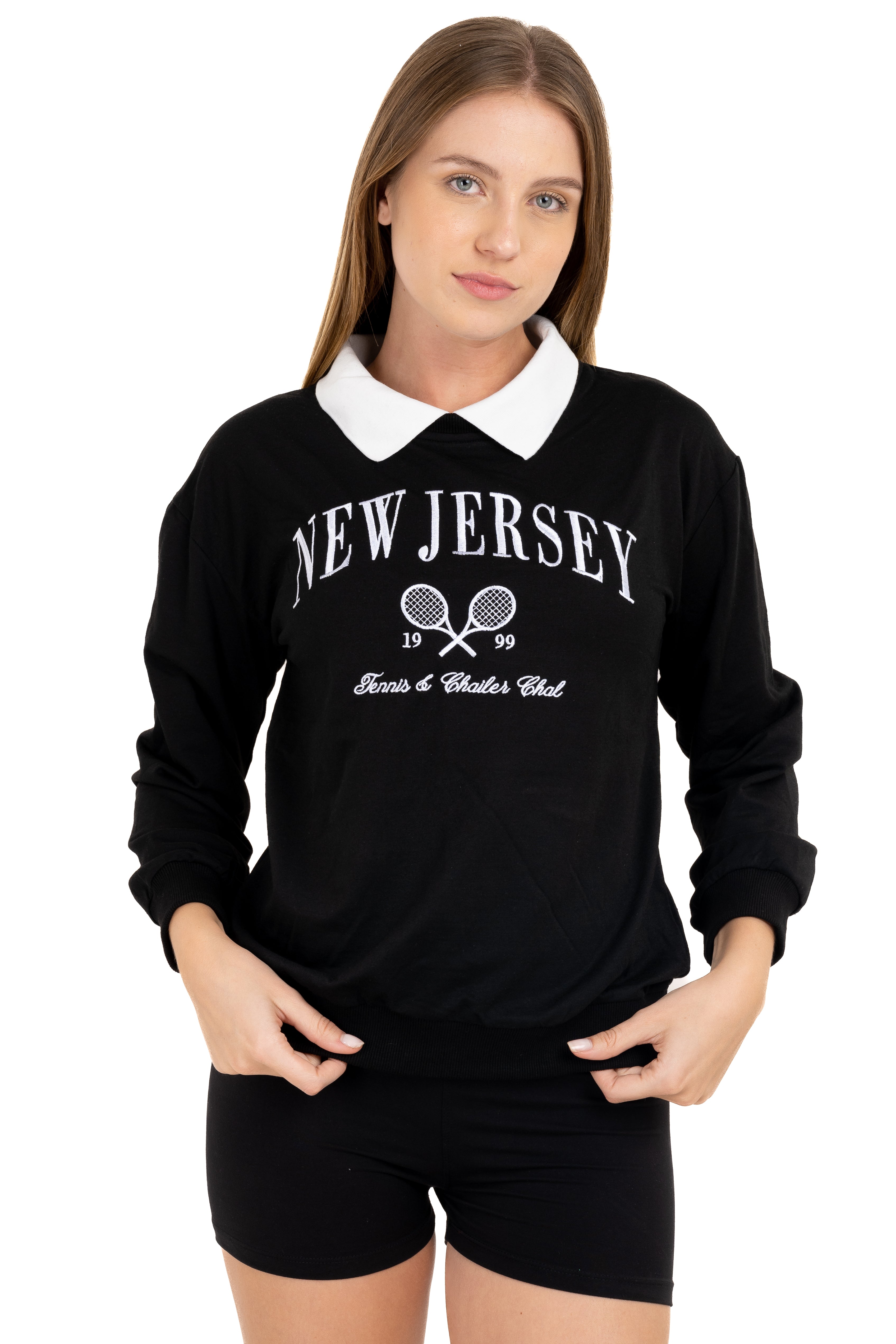 Sudadera cuello polo New Jersey NEGRO