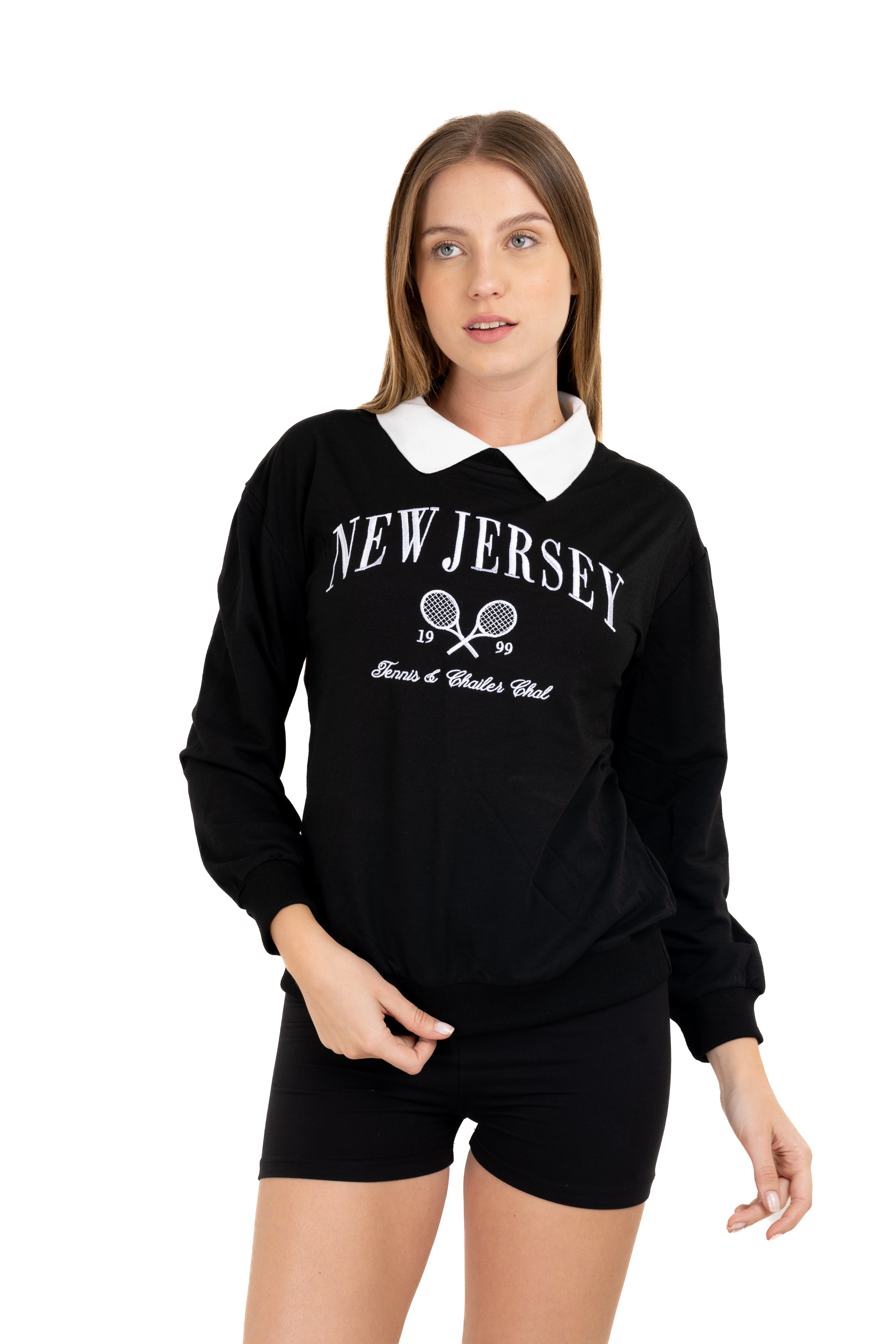 Sudadera cuello polo New Jersey NEGRO