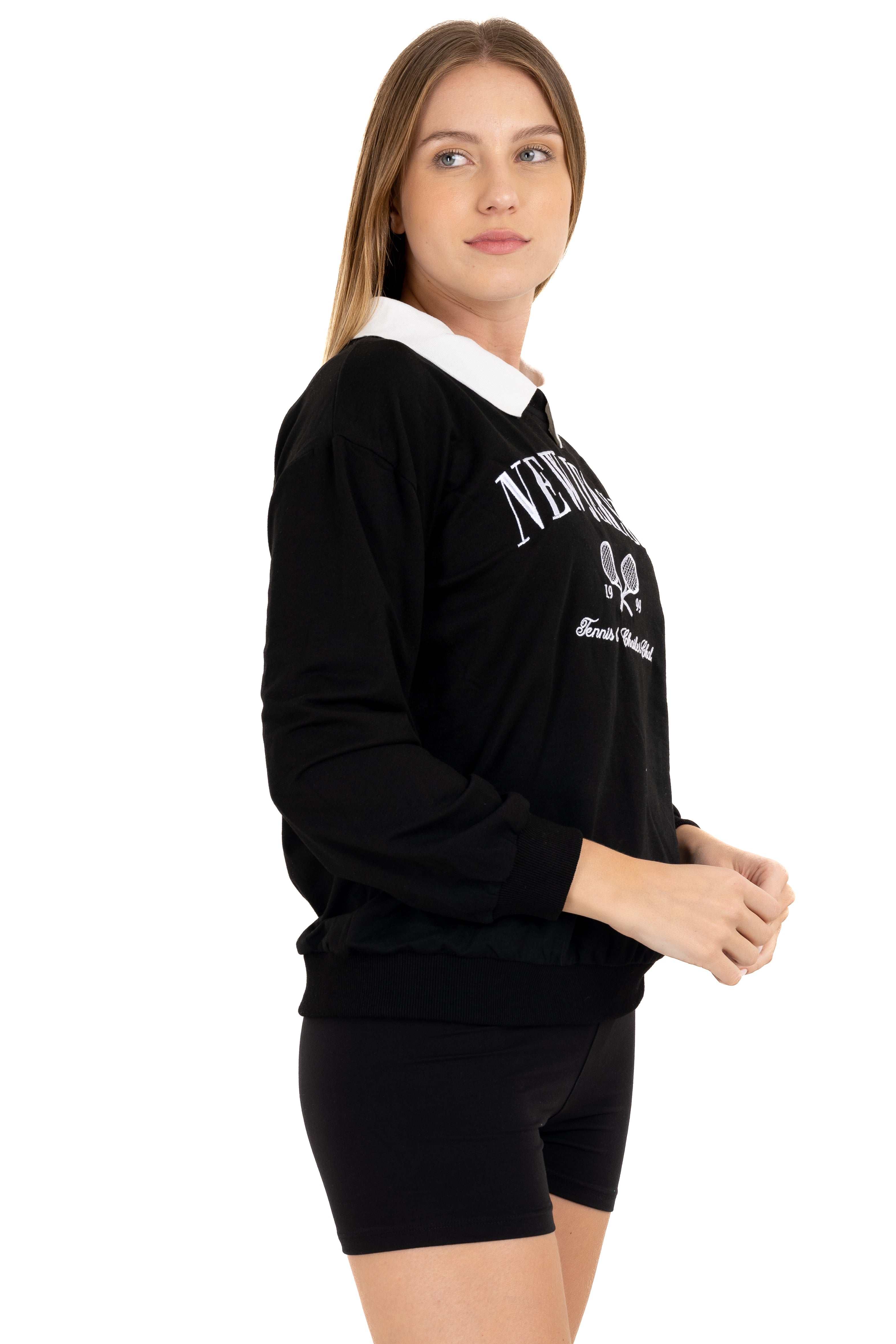Sudadera cuello polo New Jersey NEGRO