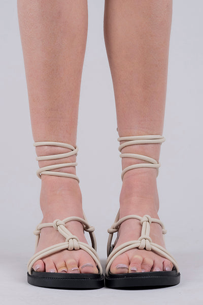 Plan Sandals Lace Up Nudos BONE