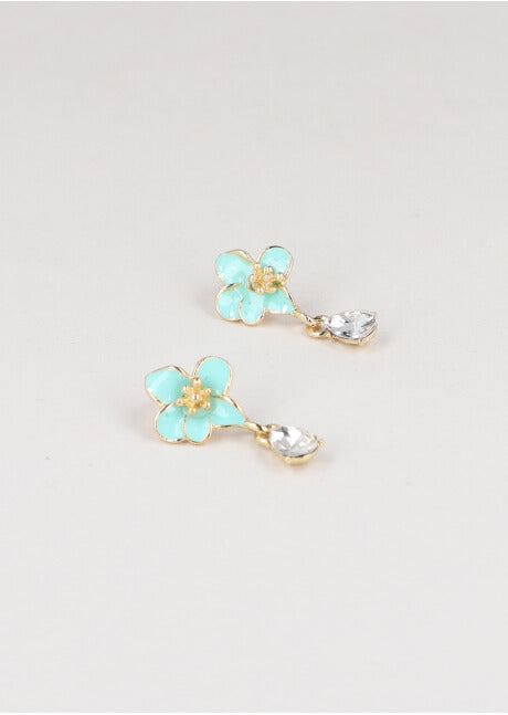 Aretes Flor Colgante Brillo MENTA