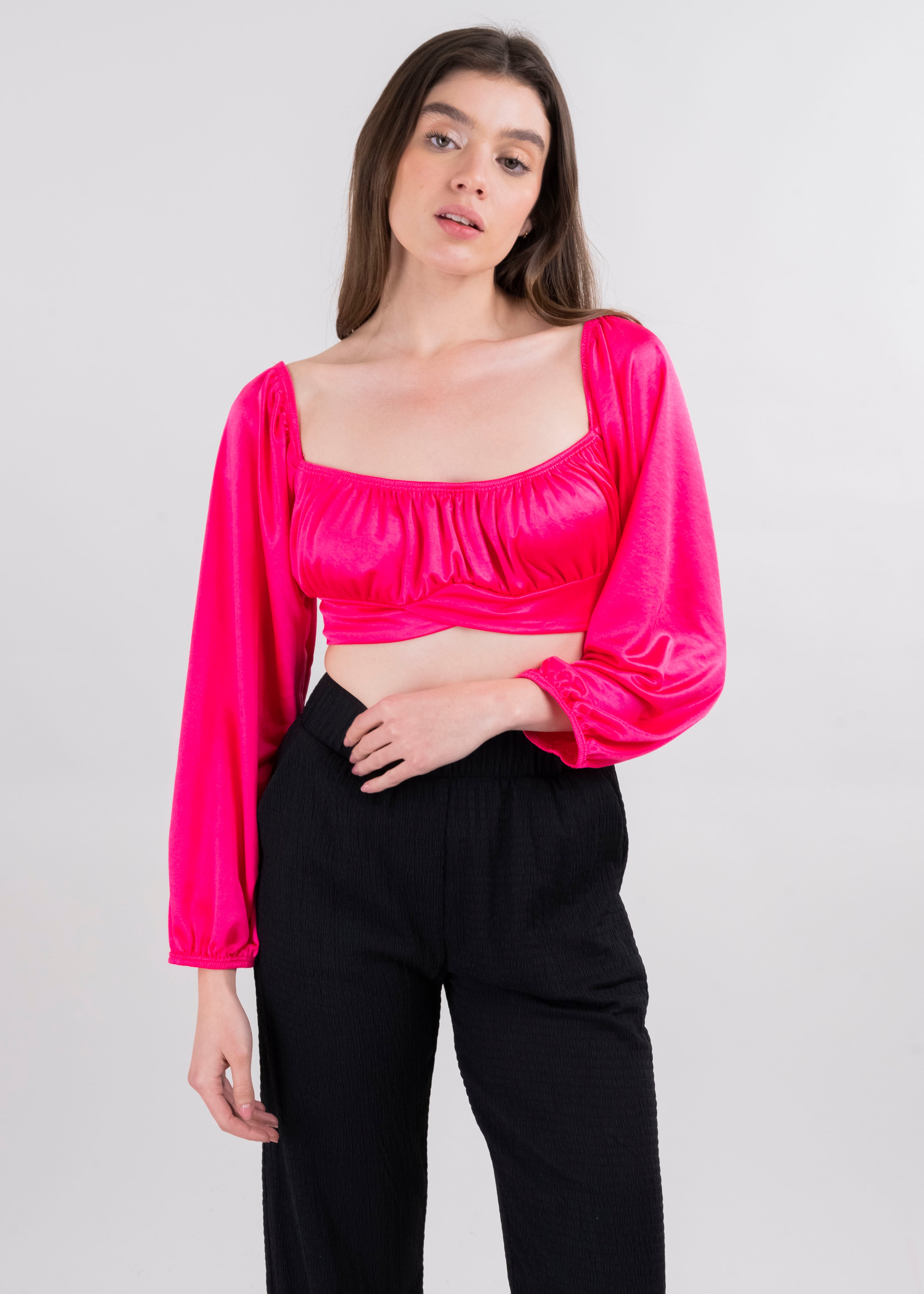 Top satin long sleeve Fiusha