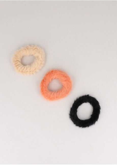 Set 3 Scrunchie Peluche NARANJA