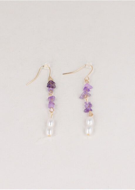 Pearl quartz earrings PURPLE