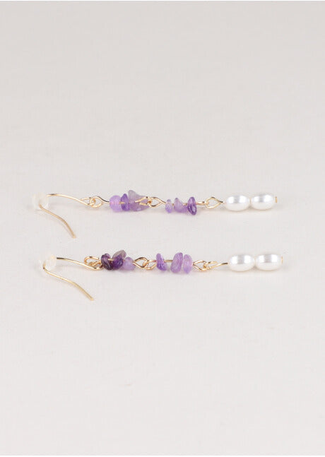 Pearl quartz earrings PURPLE