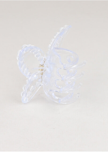 Pinza mariposa brillos TRANSPARENTE