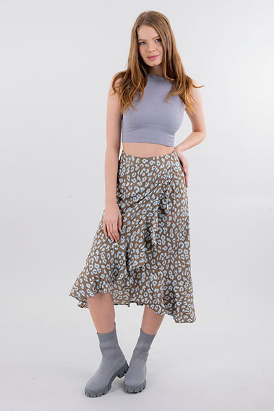 Midi Olan Animal print skirt CAFE COMBO