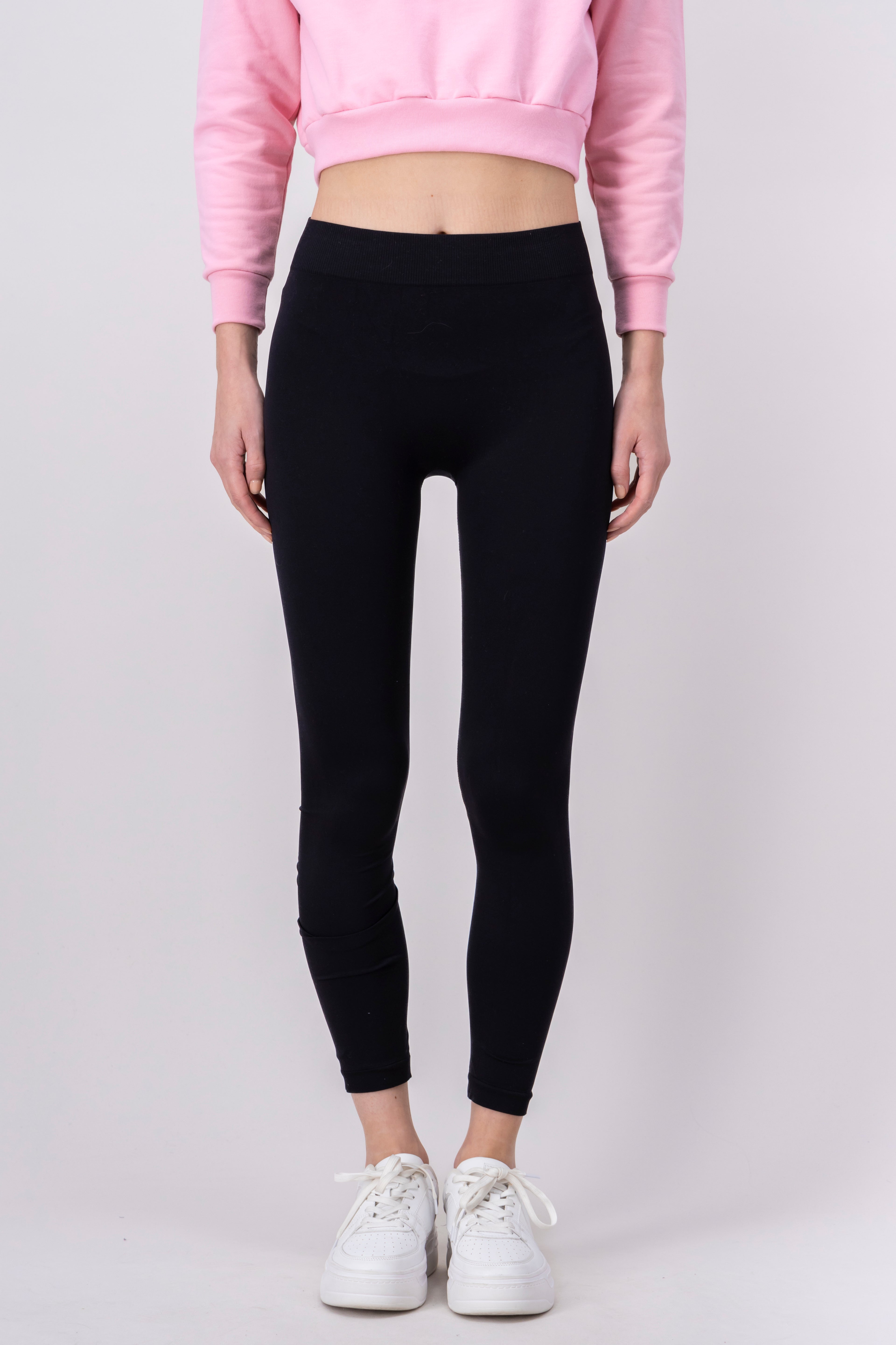 Leggings Seamless Cintura Media NEGRO