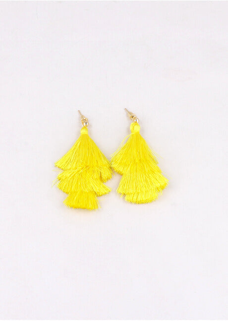 Aretes Triple Tassel AMARILLO