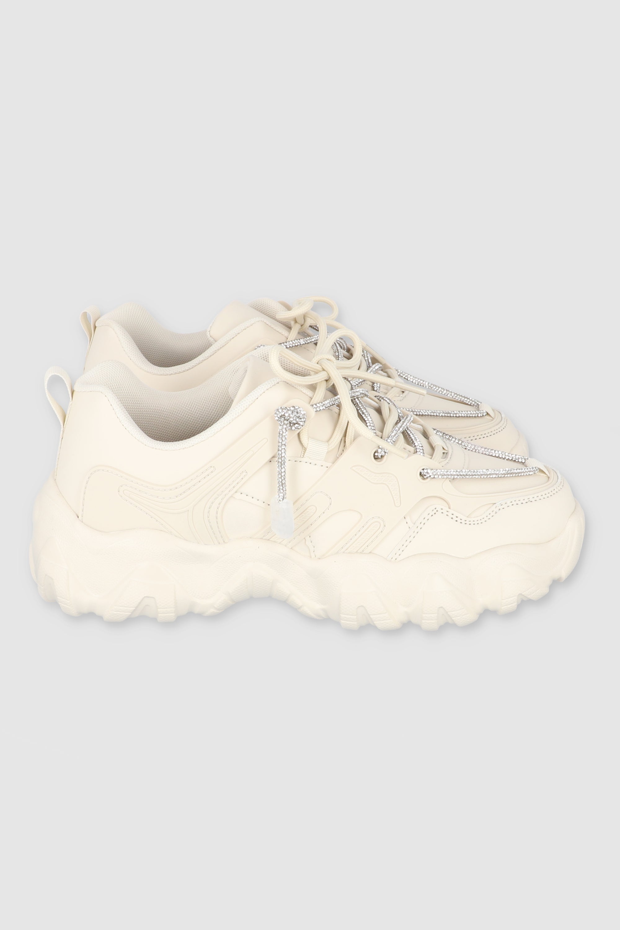 Tenis runner agujetas brillos GRIS