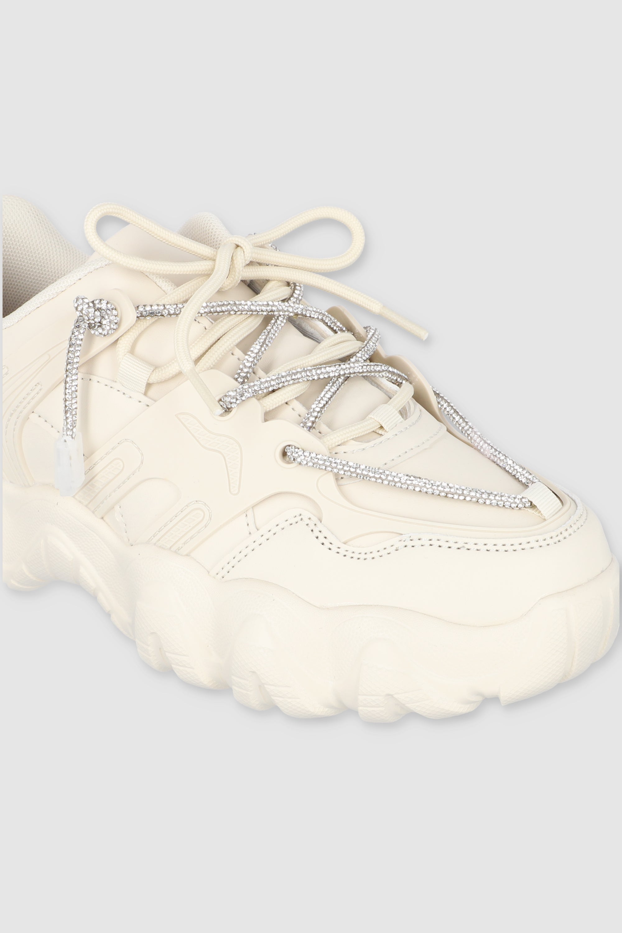 Tenis runner agujetas brillos GRIS