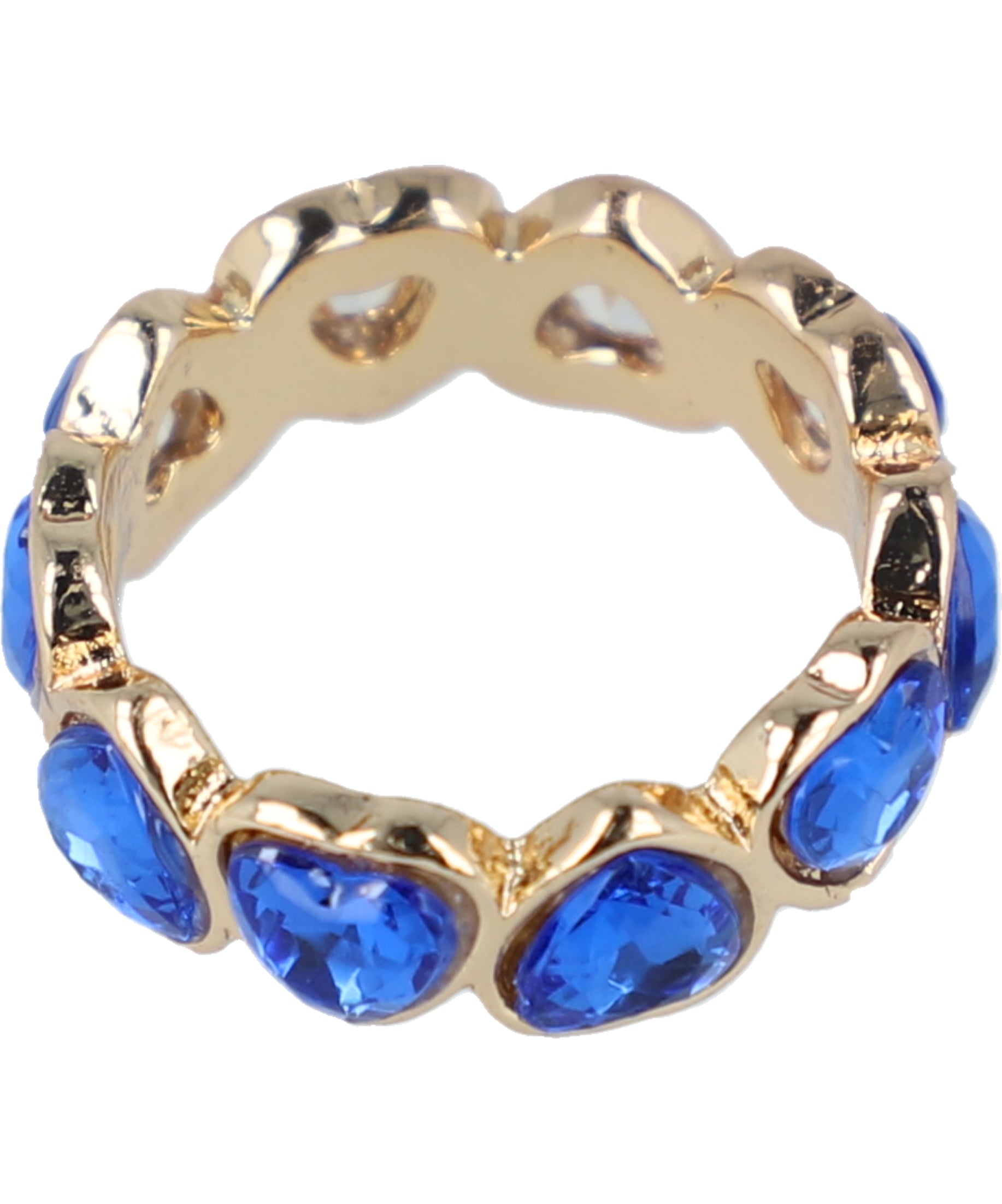 Anillo Metálico Corazones AZUL REY