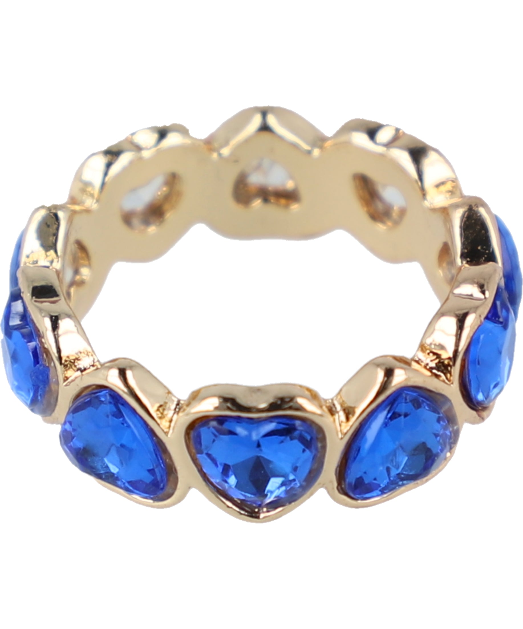 Anillo Metálico Corazones AZUL REY