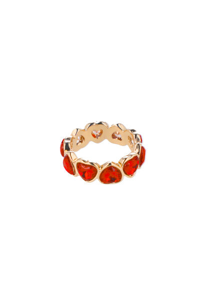 Anillo Metálico Corazones ROJO