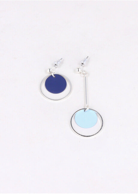 Aretes Asimetricos Circulos AZUL