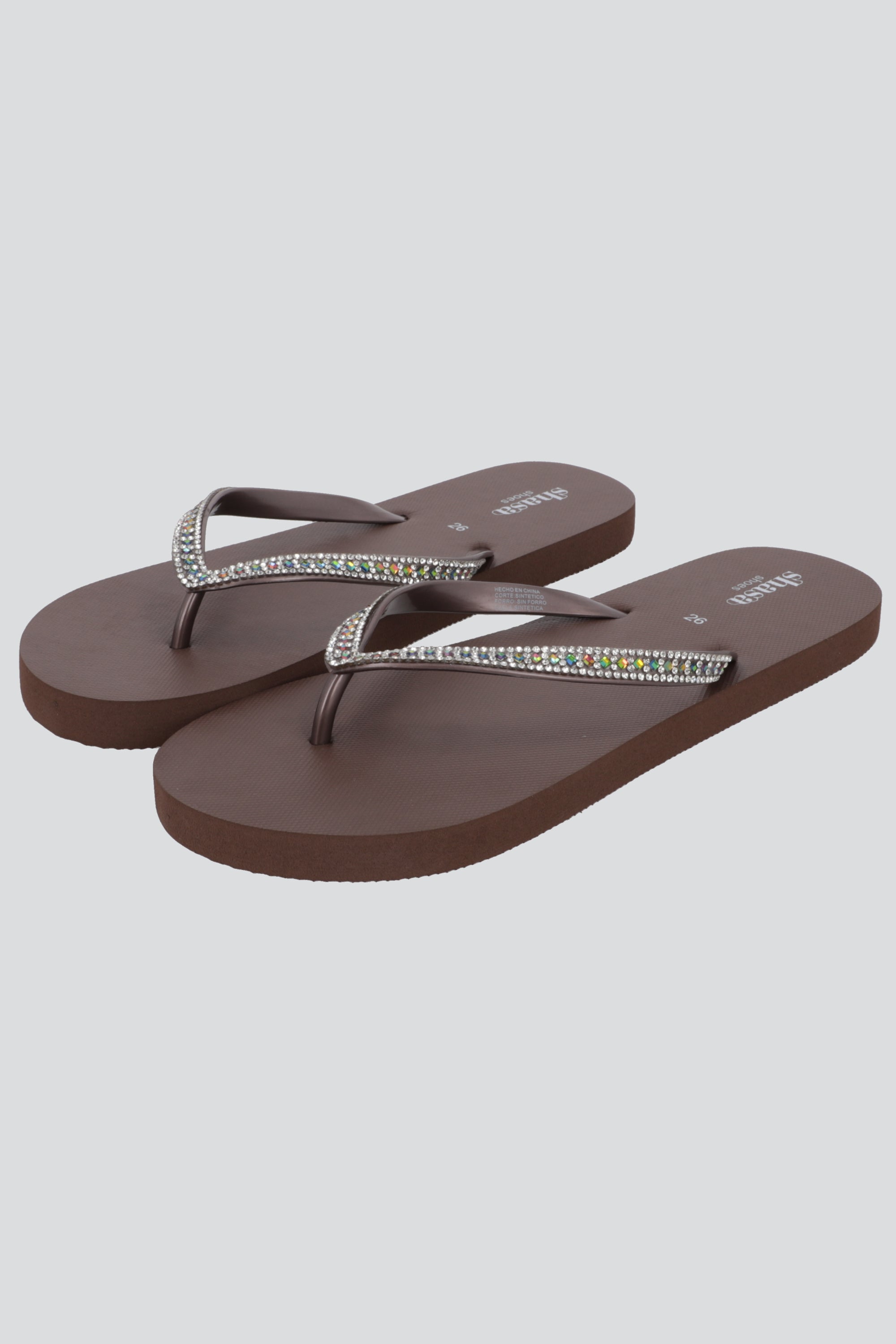 Flip Flop Cintas Brillos CAFE